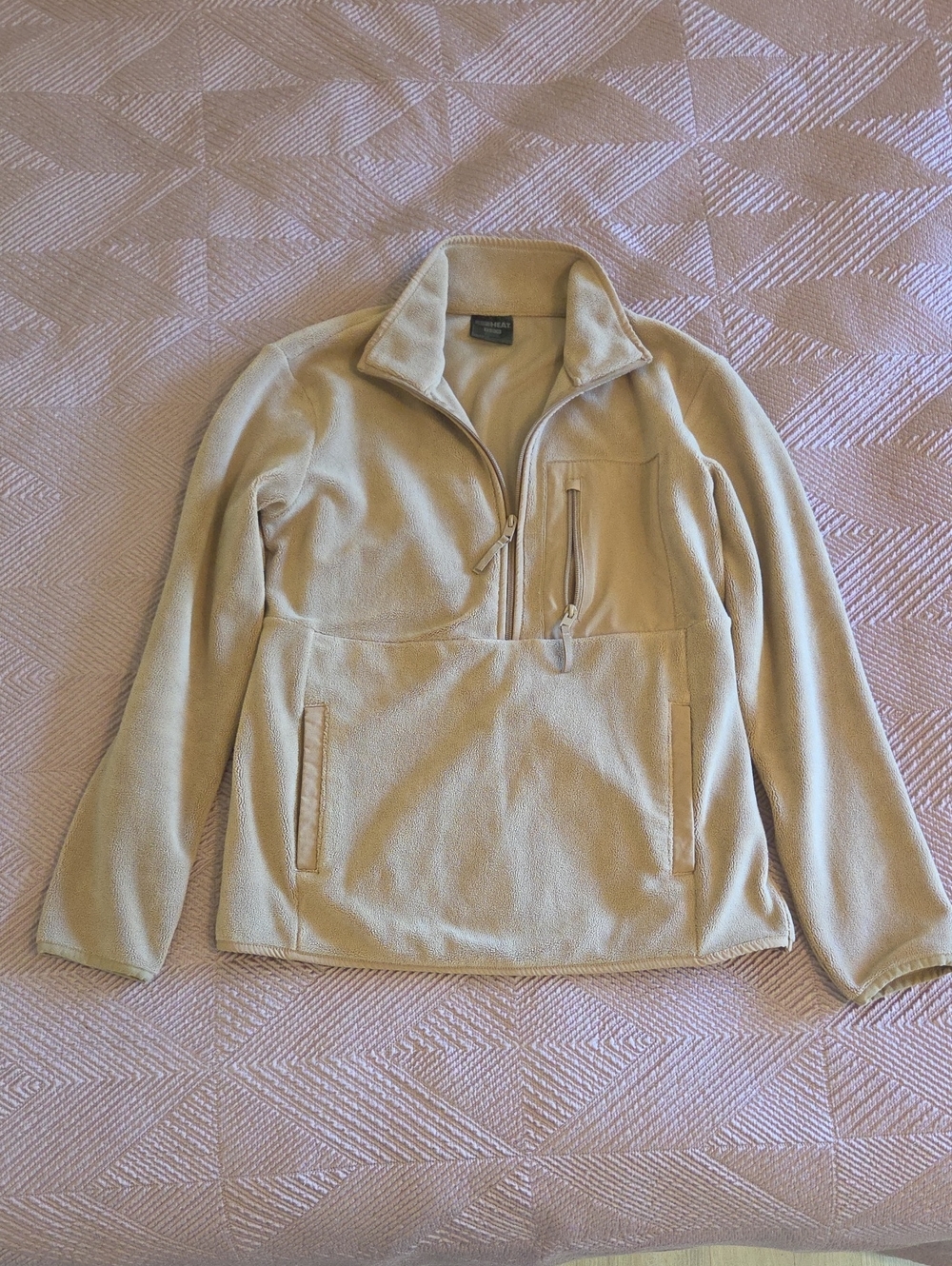 32 Degrees Beige Quarter-Zip Fleece Pullover